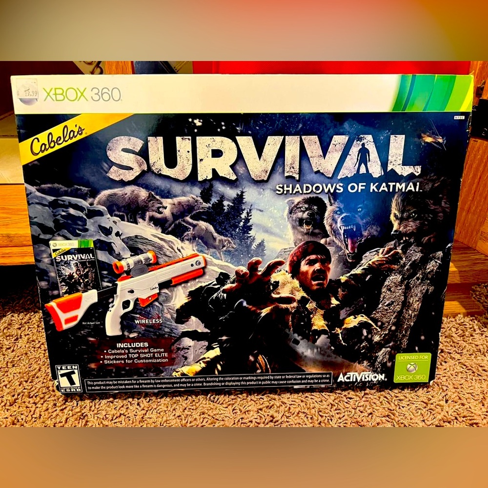 Rare Cabela’s SURVIVAL Shadows Of Katmai + Top Shot Elite Sealed Xbox 360 Game